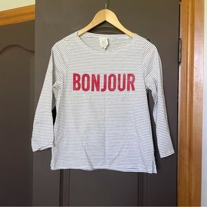 J. Crew like 3/4 sleeve stripe shirt